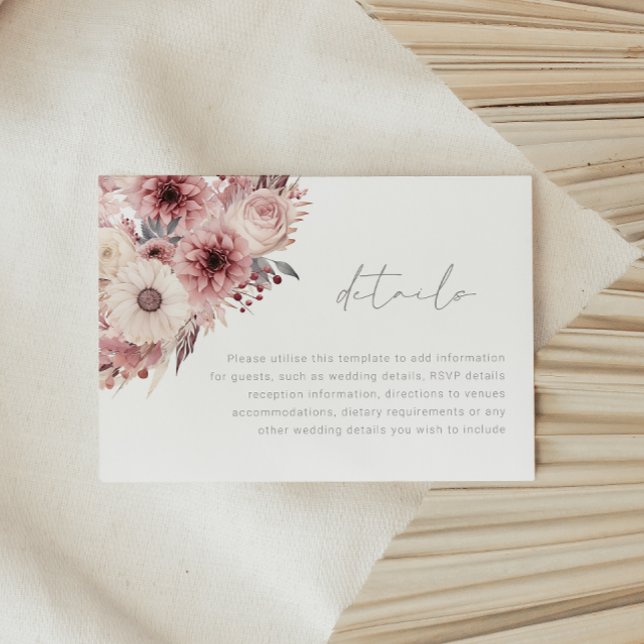 Details zu den Hochzeiten von Divine Boho Blush &  Begleitkarte (Von Creator hochgeladen)