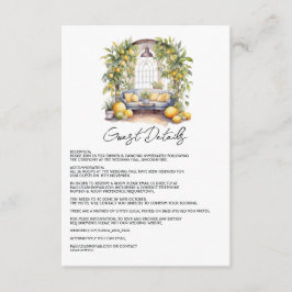 Details zu den Hochzeitgästen im mediterranen Lemo Begleitkarte