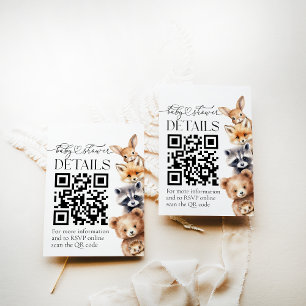 Details zu den Holztieren Moderne Babydusche Begleitkarte