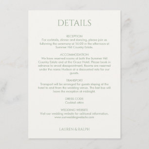 Details zu den Mit Monogramm Hochzeiten von Sage G Begleitkarte