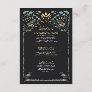 Details zu den zauberhaften gotischen Raven Floral Begleitkarte