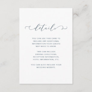 Details zu dunkelblauen und weißen Hochzeiten Begleitkarte