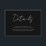Details zu handgeschriebenen Hochzeiten in Schwarz Begleitkarte<br><div class="desc">Schwarz-Weiß-Karten mit handgeschriebenen Hochzeitdetails</div>