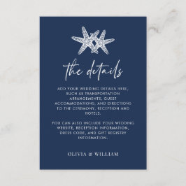 Details zu Hochzeiten am Blue Starfish Beach Begleitkarte