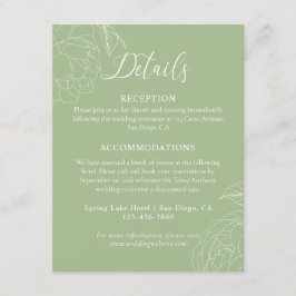 Details zu Hochzeiten im eleganten Sage Green Flor Begleitkarte