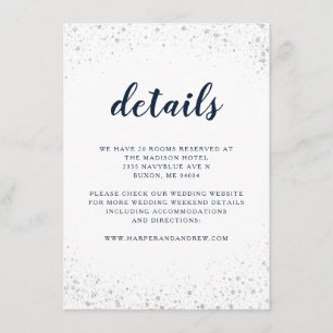 Details zu Hochzeiten in blauem Silber Begleitkarte