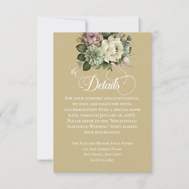 Details zu Hochzeiten in Grün und Weiß (Vorderseite)