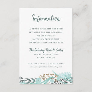 Details zu Hochzeiten in Wasser, Blau und Gold Begleitkarte
