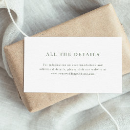 Details zu Hochzeiten in weißem und länglichem Tex Begleitkarte