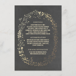 Details zu Hochzeiten von Gold und Chalkboard Begleitkarte