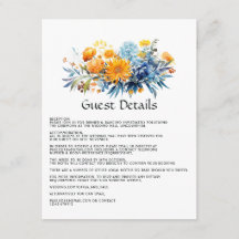 Details zu Hochzeitsgästen in Blau, Orange und Gel