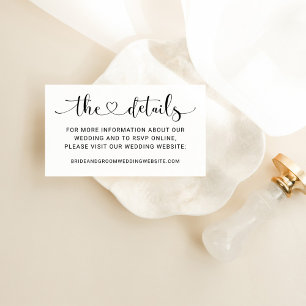 Details zu modernen Black Heart Skripten für Hochz Begleitkarte