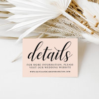 Details zu modernen Blush- und Black Script-Hochze