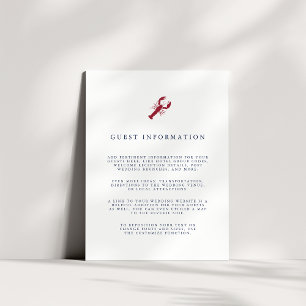 Details zu Nautical Lobster Hochzeitgästen Begleitkarte