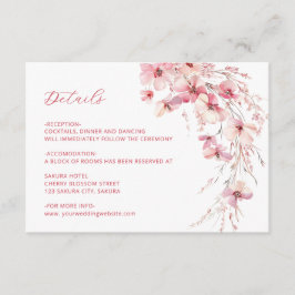 Details zu rosa Boho-Wildblumen Begleitkarte