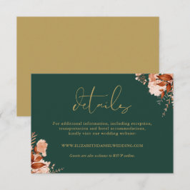 Details zu rustikalen Blumensmarden und Goldhochze Begleitkarte
