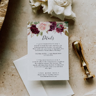 Details zu rustikalen botanischen Hochzeiten Begleitkarte