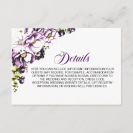 Details zu rustikalen Lila Blumenhochzeiten Begleitkarte