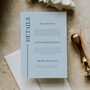 Details zu sauberen Line Navy Blue Wedding Begleitkarte