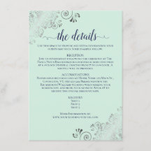 Details zu Silver Frills Mint Green & Navy Hochzei