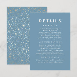 Details zu Starry Night Celestial Dusty Blue Weddi Begleitkarte