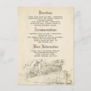 Details zum alten Buch Hochzeit - Informationen Begleitkarte
