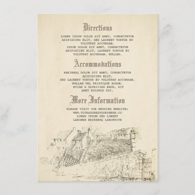 Details zum alten Buch Hochzeit - Informationen Begleitkarte (Vorderseite)