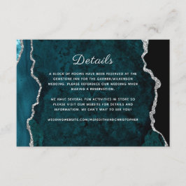 Details zum Aquamarinen Hochzeitstich Begleitkarte