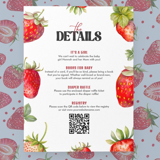 Details zum Berry Sweet Baby Duschbad Dankeskarte (Von Creator hochgeladen)