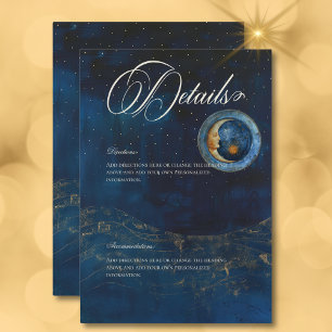 Details zum Celestial Midnight Blue Crescent Moon Begleitkarte
