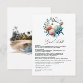 Details zum Coastal Chic Beach Wedding Begleitkarte