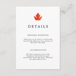 Details zum Fall Maple Leaf Black & White Wedding Begleitkarte