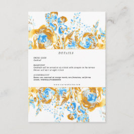 Details zum goldfarbenen türkisfarbenen Empfang Begleitkarte