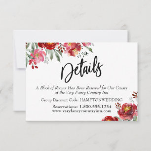 Details zum Handwriting Burgundy Red Blume Umschli Save The Date