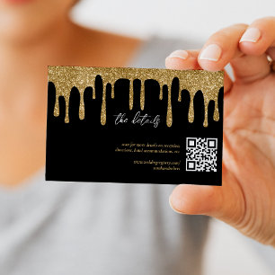 Details zum Hochzeitscoding für Black & Gold Glitz Begleitkarte