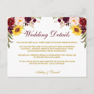 Details zum Hochzeitsdatum für Wasserfarben-Gold-H Postkarte