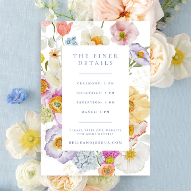 Details zum Hochzeitsfeiern im Soft Garden Florals Begleitkarte (Von Creator hochgeladen)