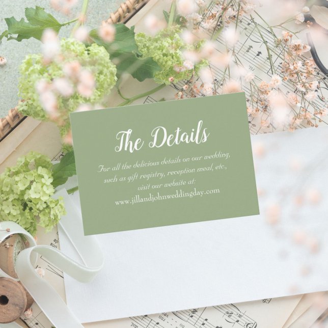 Details zum Hochzeitsgeschenk im Grünen Begleitkarte (In Situ Wedding)