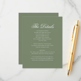 Details zum Hochzeitsgrad des Wappen mit grünem Le Begleitkarte