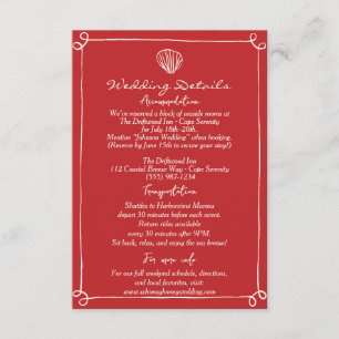 Details zum Hochzeitshandzug und die Richtung Begleitkarte