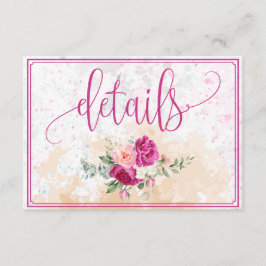 Details zum Hochzeitskalender in Rosa Begleitkarte