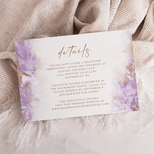 Details zum Hochzeitskalender von Lavender Gold Ma Begleitkarte (Von Creator hochgeladen)