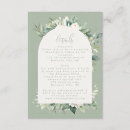 Details zum Hochzeitssaal in der grünen Eukalyptus Begleitkarte