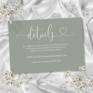 Details zum Hochzeitsschreiben im grünen Herzen Begleitkarte