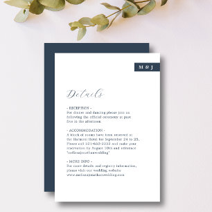 Details zum Hochzeitsskript mit weißem und dunkelb Begleitkarte