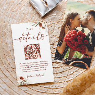 Details zum Hochzeitsstichtag im Herbst (QR-Code) Begleitkarte