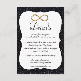 Details zum Hochzeitsszenario für Black Glitzer Go Begleitkarte