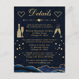 Details zum Hochzeitsszenario für Blue and Gold Im Begleitkarte