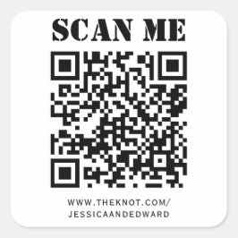 Details zum Hochzeitsszenario mit benutzerdefinier Quadratischer Aufkleber