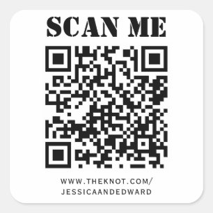 Details zum Hochzeitsszenario mit benutzerdefinier Quadratischer Aufkleber